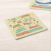 ルート66ハッピーキャンパー スクエアペーパーコースター (アングル)
