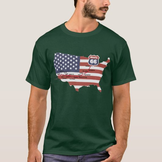ルート66マップTシャツ Tシャツ (正面)