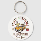ルート66リバイバル – ヴィンテージ燃料 – ベルエア キーホルダー (正面)