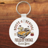 ルート66リバイバル – ヴィンテージ燃料 – ベルエア キーホルダー (正面)