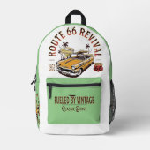 ルート66リバイバル – ヴィンテージ燃料 – ベルエア プリントバックパック (正面)