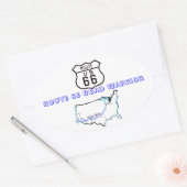 ルート66ロードウォリアー 楕円形シール (封筒)