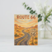 ルート66ヴィンテージオープンロードレトロ砂漠 ポストカード (スタンド正面)