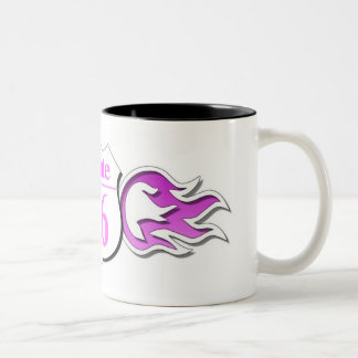 ルート66個のコップのピンクの炎 ツートーンマグカップ