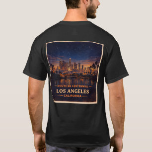 ルート66創立100周年LAスカイライン グラフィック Tシャツ