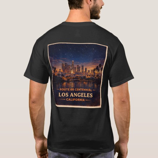 ルート66創立100周年LAスカイライン グラフィック Tシャツ (裏面)