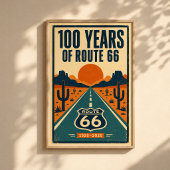 ルート66創設100周年記念リソグラフィー ポスター