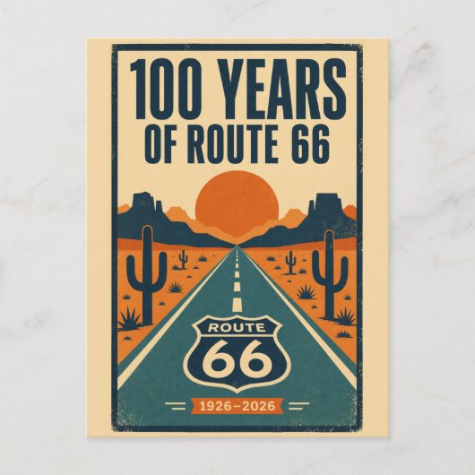ルート66創設100周年記念ヴィンテージアメリカーナ ポストカード (正面)