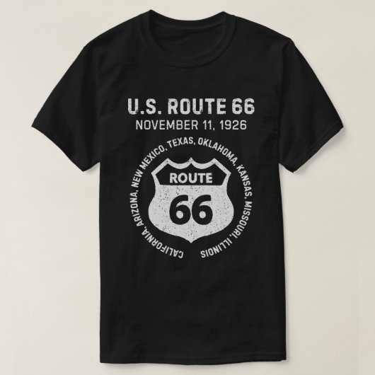 ルート66号線 Tシャツ (デザイン正面)