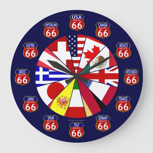 ルート66国際的時計 ラージ壁時計 (正面)