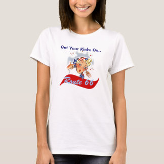 ルート66旅行おもしろいのレトロのワイシャツはあなたの蹴りを得ます Tシャツ