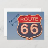 ルート66日没時標識 ポストカード (正面/裏面)