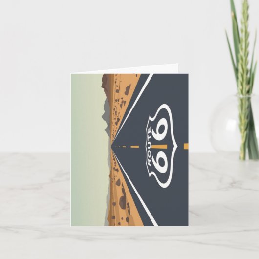 ルート66砂漠の道ヴィンテージ旅行アート シーズンカード (正面)