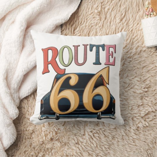 ルート66米 クッション (ブランケット)