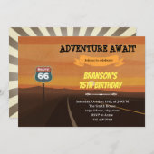 ルート66誕生日テーマ招待状 招待状 (正面/裏面)