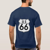 ルート66道路標識メンズTシャツネイビー Tシャツ (裏面)