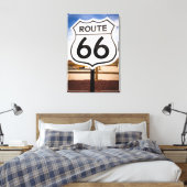 ルート66道路標識、アリゾナ州 キャンバスプリント (インサイチュ (寝室))