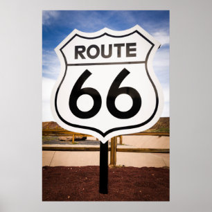 ルート66道路標識、アリゾナ州 ポスター