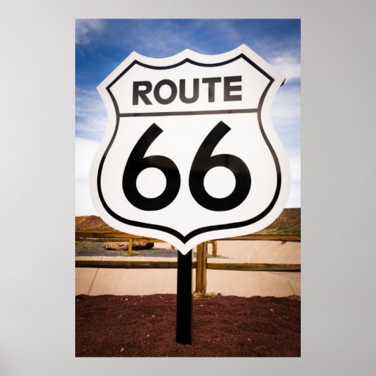ルート66道路標識、アリゾナ州 ポスター (正面)
