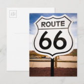 ルート66道路標識、アリゾナ州 ポストカード (正面/裏面)