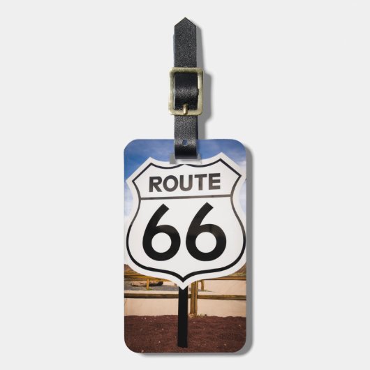 ルート66道路標識、アリゾナ州 ラゲッジタグ (正面縦)
