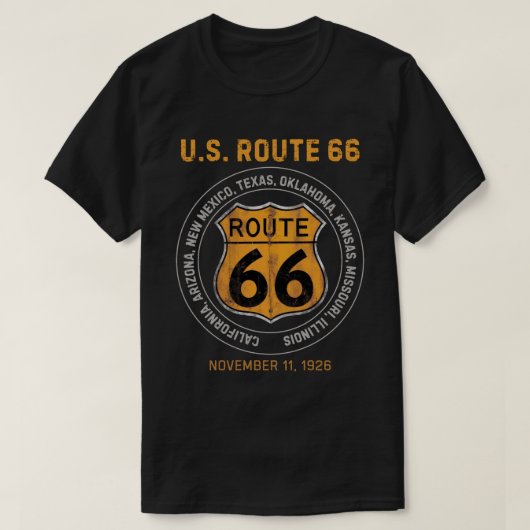 ルート66道路標識 Tシャツ (デザイン正面)