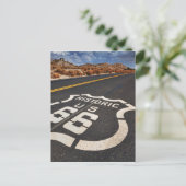 ルート66道路標識USA旅行改造 ポストカード (スタンド正面)