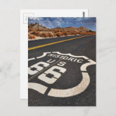 ルート66道路標識USA旅行改造 ポストカード (正面/裏面)