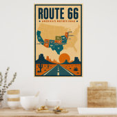 ルート66 アメリカの母なる道 ポスター (キッチン)