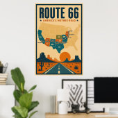 ルート66 アメリカの母なる道 ポスター (ホームオフィス)