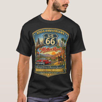 ルート66 アメリカ公路 100周年記念 マザー Tシャツ
