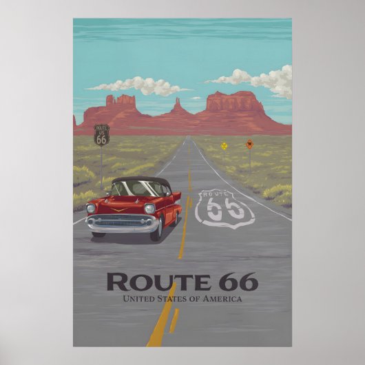 ルート66 アメリカ旅行ポスター ポスター (正面)