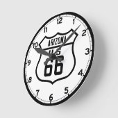 ルート66 – アリゾナ ラウンド壁時計 (傾斜)