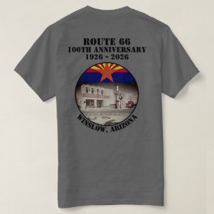 ルート66 ウィンズロー アリゾナ州 バックプリント  Tシャツ