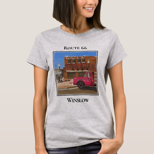 ルート66、ウィンズロー アリゾナ Tシャツ (正面)