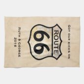 ルート66 (カスタマイズ可能な) キッチンタオル (横)