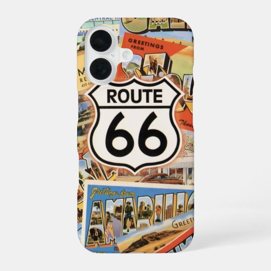 ルート66 カラフル ポストカード iPhoneケース iPhone 16ケース (裏面)