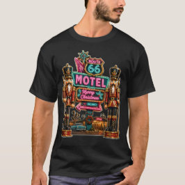ルート66 クリスマス モーテル ナッツクラッカー ネオン Tシャツ