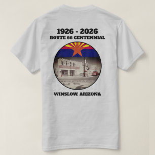 ルート66 センテニアル ウィンズロー アリゾナ州 バックプリント Tシャツ