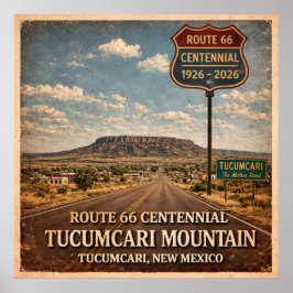 ルート66 ツコムカリ山 ニューメキシコ州 ポスター