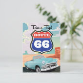 ルート66 ビンテージ旅行ポスター ポストカード (スタンド正面)