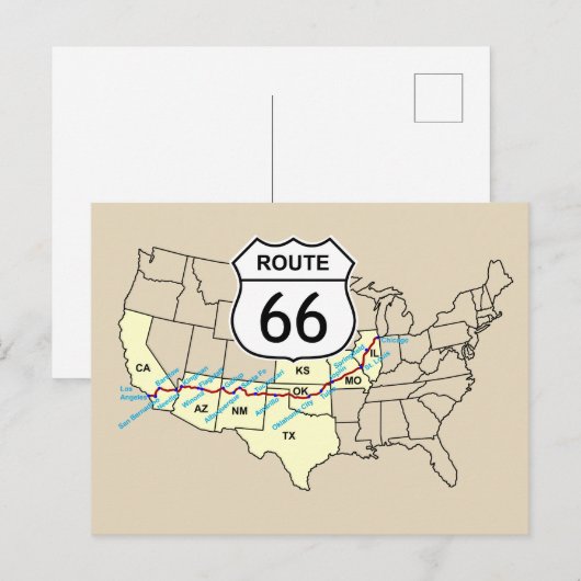 ルート66 ポストカード (正面/裏面)