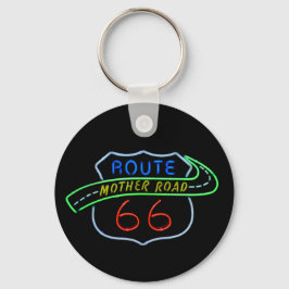 ルート66、マザー道路、ネオンの標識 キーホルダー