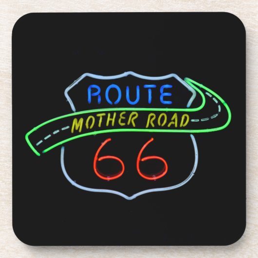 ルート66、マザー道路、ネオンの標識 コースター (正面)