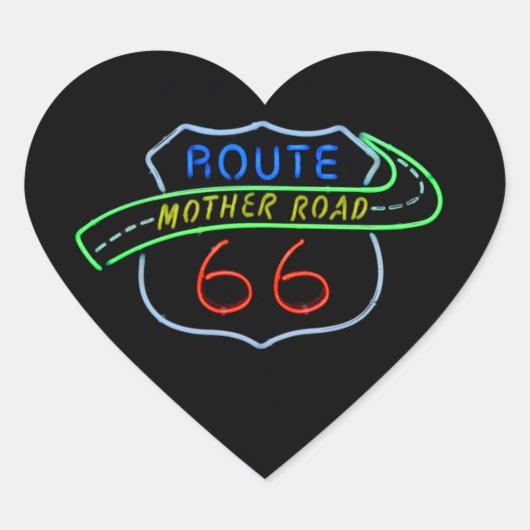 ルート66、マザー道路、ネオンの標識 ハートシール (正面)