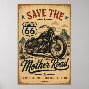 ルート66 モーターサイクル マザーロード トリビュート ポスター