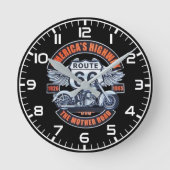 ルート66 ラウンド壁時計 (正面)