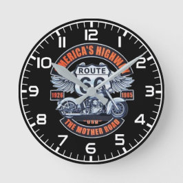ルート66 ラウンド壁時計