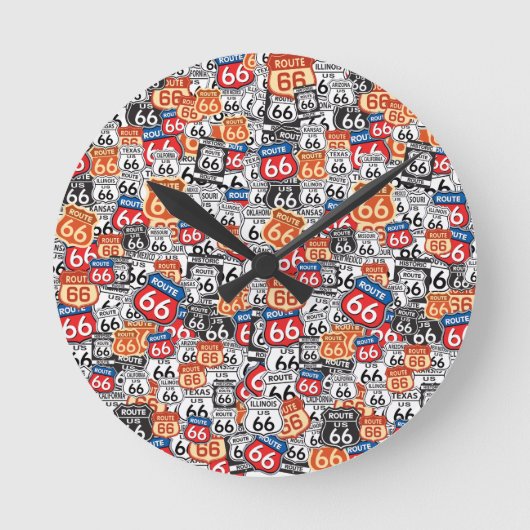ルート66 ラウンド壁時計 (正面)