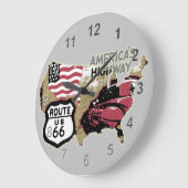 ルート66 ラージ壁時計 (傾斜)